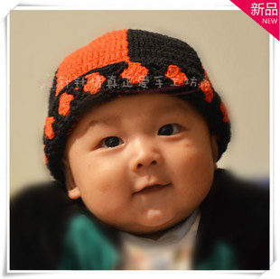 秋冬手工编织宝宝毛线帽\/儿童帽\/婴儿帽\/冬款棉