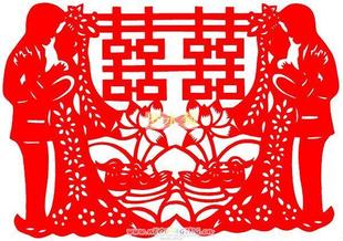 贵州苗族剪纸《花好月圆》工艺品\/礼品\/折纸\/艺