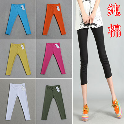 Korean version of the candy-colored pant female summer was skinny pants, pencil pants Leggings tide 7 pants, cotton 1222