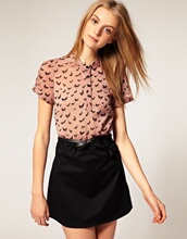 现货1件附实物图 ASOS代购 Vero Moda 特价款 蝴蝶印花TOP连衣裙