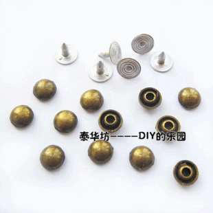  DIY配件/DIY撞钉/朋克铆钉/DIY柳钉/圆形钉 8MM 2色入