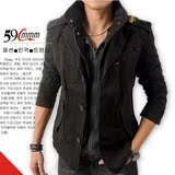 591mmm品牌 时尚●个性●潮流 09秋 百搭双领肩章修身夹克 005黑