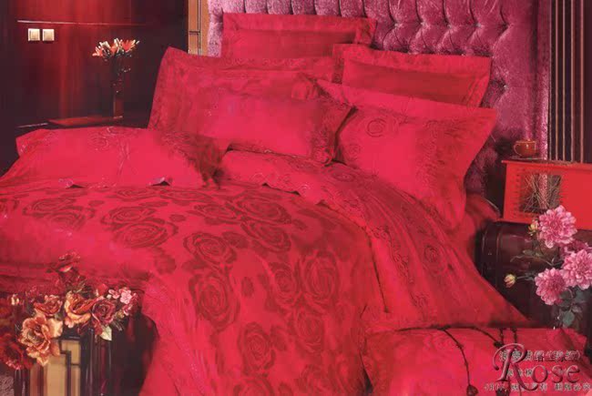 婚庆床品水星家纺 婚庆系列四件套玫瑰传情AC