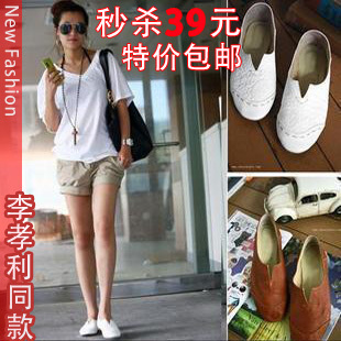  春夏新款日系平底韩版欧美英伦休闲单鞋子40大码平跟女鞋