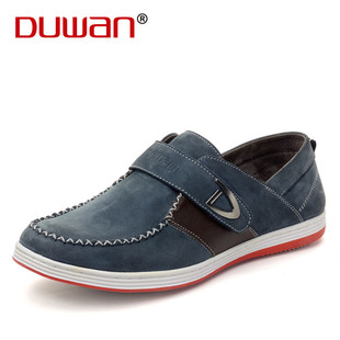  专柜男鞋休闲皮鞋子韩版潮英伦真皮低帮鞋圆头搭扣夏季磨砂皮板鞋