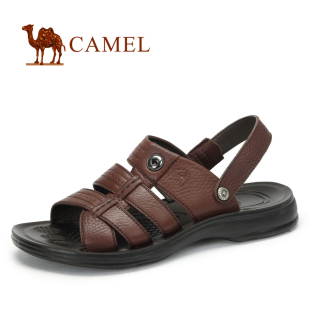  camel骆驼正品凉鞋男夏季真皮男式皮凉鞋沙滩鞋清仓82203602