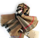 支持验货BURBERRY巴宝利正品超薄真丝羊绒围巾 驼色成本价13色