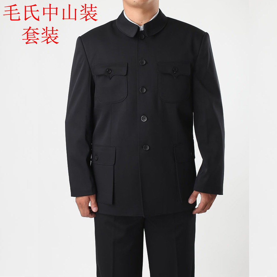 Best selling tunic set in spring clothing in middle aged men's wool tunic Dad's Zhongshan suit