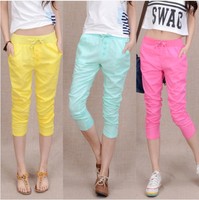 2014夏季新款<em>中学生</em>牛仔七分裤青少年休闲马