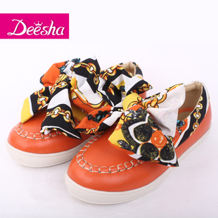  笛莎PU皮魔术贴圆头女童鞋单皮鞋鞋皮韩版公主 婴儿童装 儿童