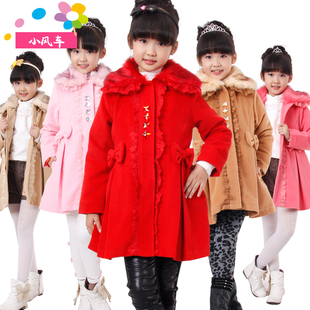  儿童外套女童外套韩版女童大衣毛呢外套冬装新款童装正品宝宝