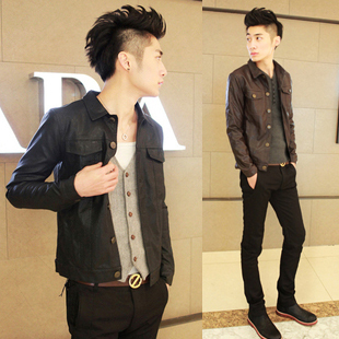  春装新品男士皮衣pu短款修身外套男装皮衣韩版休闲皮衣男潮