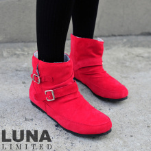 LUNA 鼎力推荐 红牛 牛皮赤脚色一舒适雪地靴子女 XZ00256