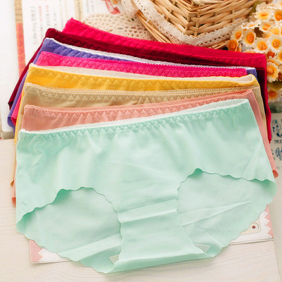 <em>一片式隐形</em>女士冰丝马卡龙色低腰提臀性感日系