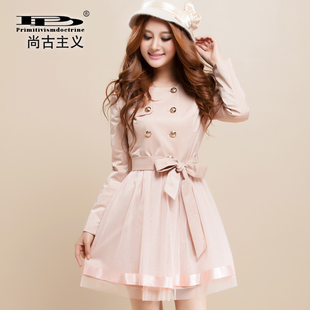 尚古主义新款时尚春秋装韩版修身甜美公主风衣外套女
