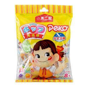  不二家 果味棒棒糖 香橙味/哈密瓜味/葡萄味和密桃味8支装 46g