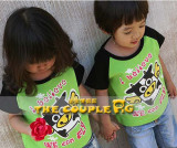 2012 the couple pig夏季亲子装/全家装有背后图/天使牛牛