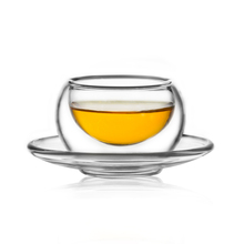 美斯尼 功夫茶具 加厚双层耐高温玻璃品杯 不烫手无孔真空 50ml