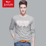 【Justyle】2012春装新品男装纯棉圆领长T男士T恤长袖男款T恤