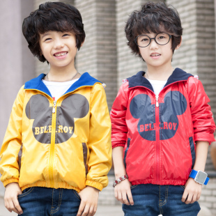  两面穿 新款冬装韩版男孩儿童童装 加厚正反穿男童休闲夹克外套