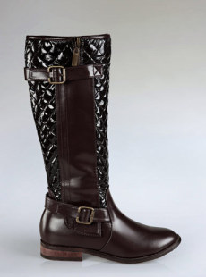 Dream ba Sally shoes stereo case grain color PU flat boots hit since 123211401