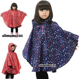 儿童宝宝防水轻薄便携日本韩国男女生，时尚秋季风衣雨披斗篷式雨衣