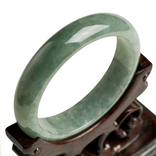  特泊儿翡翠玉镯子A货 天然冰种油青手镯贵妃镯缅甸玉器特价带证书