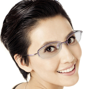 高圆圆同款眼镜架 白领干练纯钛近视眼镜框女
