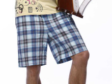 康妮雅2M家居服 休闲风  男中裤 花蓝格
