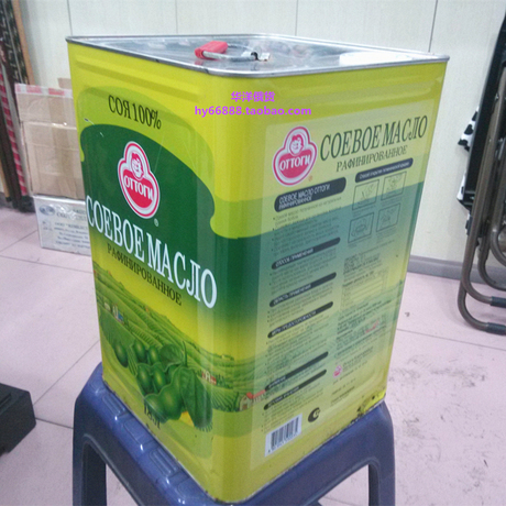 俄罗斯进口纯大豆油绿色天然 18升大铁桶装 俄