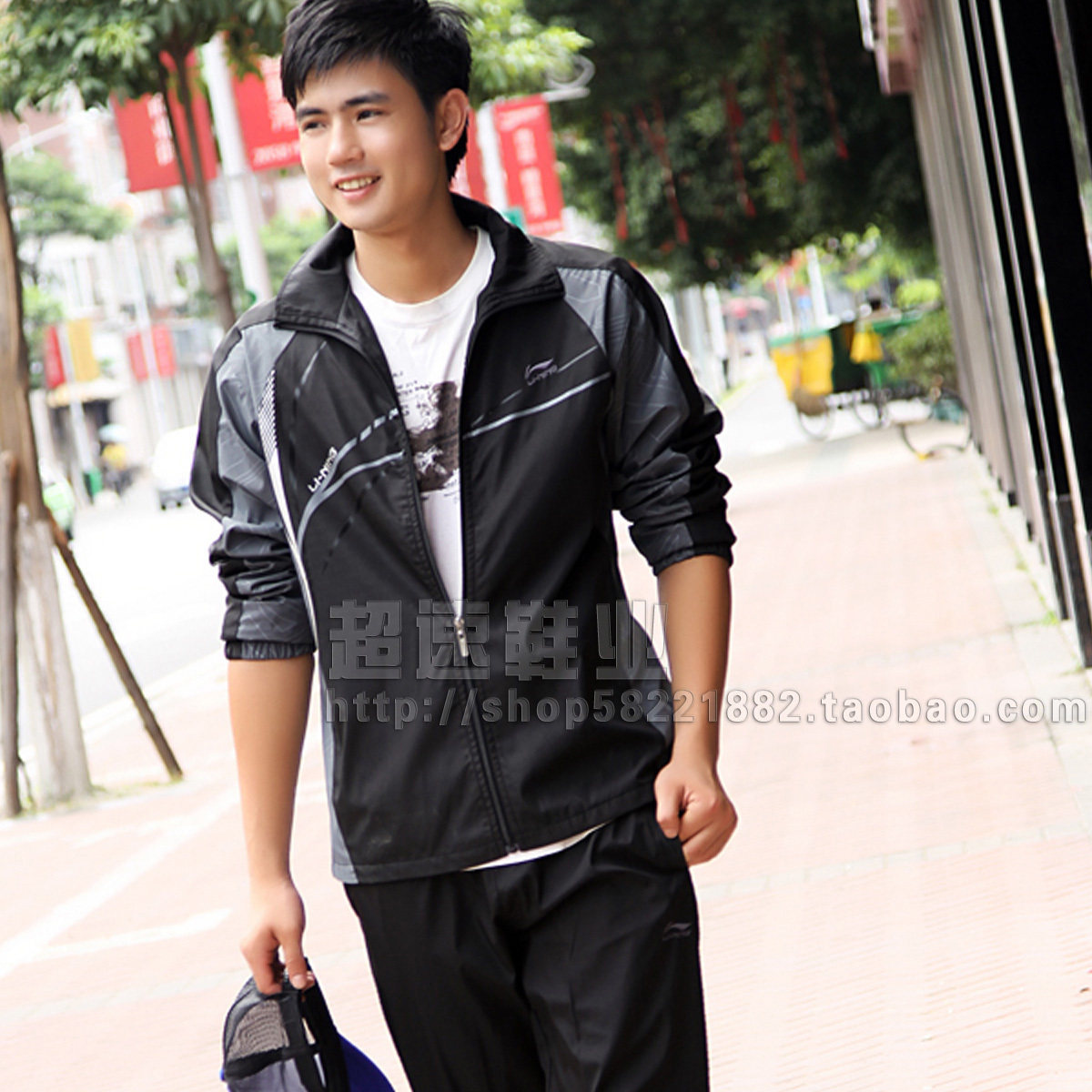李宁运动 李宁运动套装李宁服 男款运动服男 涤纶内网套装加大号
