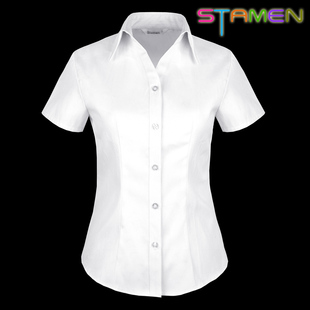 女装新款白衬衫 女职业不透短袖衬衫 白领OL女士衬衣 Stamen
