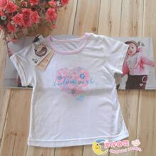 比豆专柜 夏装 竹纤维 女童圆领短袖T恤 中童3-6岁