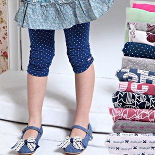  童装 儿童打底裤夏女童打底裤宝宝七分裤夏装 女童裤子夏款