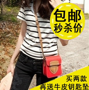  猫猫包袋新款韩版女包盾牌小腰包简约复古单肩斜挎包小包包邮