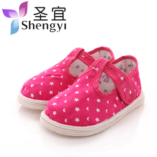  圣宜 儿童手工底布底鞋/单鞋传统布鞋/透气吸汗/老北京布鞋女童