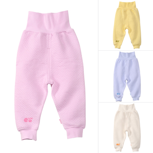  贝贝怡 婴儿衣服秋冬宝宝裤子婴儿可开裆高腰护肚裤冬装加厚112