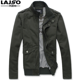  包邮！莱爵斯 男装韩版休闲外套男修身春秋潮流立领夹克男