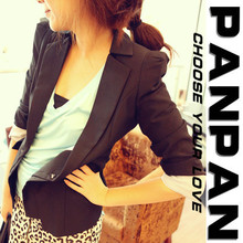 【PANPAN】XF-024 黑色耸肩 独特裁剪修身小西装 全条文内衬