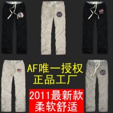 男裤子2011新款外贸原单大码抓绒卫裤af运动裤情侣裤韩版休闲裤