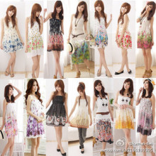 2012新时代潮流-夏季新款 爆版碎花吊带雪纺连衣裙多色多花选 女