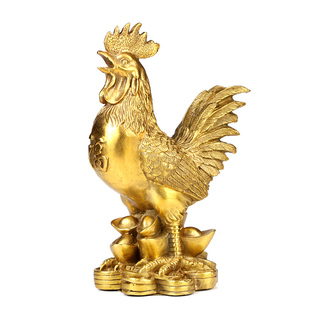  吉善缘 纯铜鸡摆件 公鸡元宝金鸡招财镇宅化煞风水工艺品摆设0177