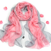 包邮 the silk language Lotus Ms. spring and summer new pure silk embroidered long scarves scarf Splendour 13311
