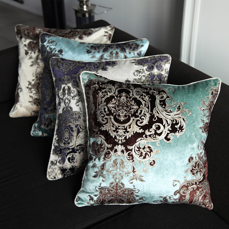 欧式大马革双色丝绒烫金雕印新古典抱枕靠垫套|msdalam kategori rumah Fabrik, bantal/bantal - dari Buy2taobao.com untuk memberikan perkhidmatan ejen Taobao profesional membeli