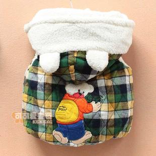 男童<em>女童马甲棉</em>背心 卡通小熊 格子背心 儿童加