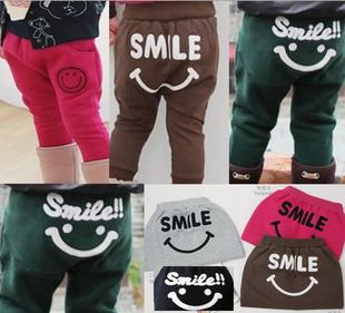  春款  韩版可爱笑脸男童女童运动休闲长裤/大PP裤/儿童哈伦裤