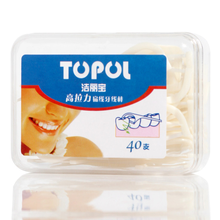 TUPUL洁丽宝 高拉力扁线牙线 牙线棒 40支牙线/20盒送4盒 包邮