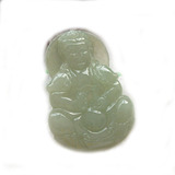 春翠珠宝 老冰种荧光A货翡翠玉观音吊坠 男士挂件 带证书scfcd108