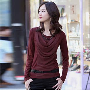  品牌特卖 styleonme 春装新款女装长袖打底针织衫2321配珠链