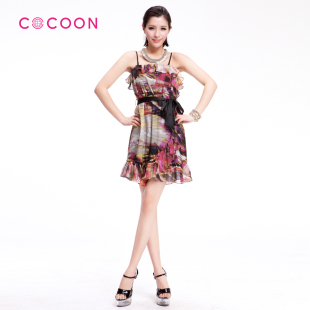 <span class=H>COCOON</span>可可尼2012新品彩绘吊带连衣裙302202028原价799元